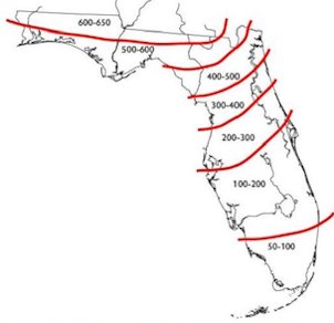 Credit: Outline Map, courtesy of the Florida State Historical Society Chill Hour Accumulation in Florida