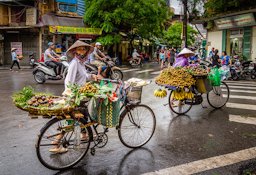 Mobile Fruiterers: Mobile Fruiterers: ladies selling Longans, Bananas and Mangosteen et al, are a constant presence