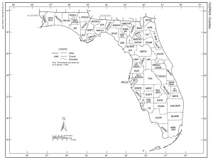 Credit: Quickfacts.census.gov Map of Florida Counties