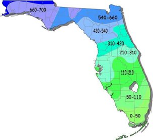 Credit © IFAS/University of Florida Hardiness Zone Map of Florida