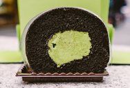 Green tea roll cake, Seoul, Korea